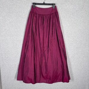 Taffeta Maxi Skirt Size 2 Magenta Tulle Lining Pleated Iridescent Dance Ballet‎